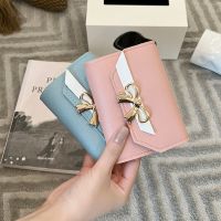 【CW】ﺴ▥  Wallet Ladies Short Coin Purses Fashion Bow Clutch Leather Female Card Holder