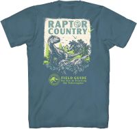 Jurassic Park World Logo Velociraptor Raptor Country Mens T-Shirt