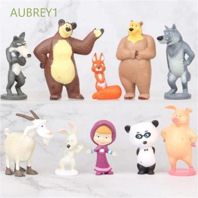 AUBREY1 4-6cm Masha and The Bear Childrens Gifts Figure Model Action Figure Christmas Gifts Decoration Dolls Kids Toys Home Decoration 10Pcs/lot PVC Toys Anime Figure QC8191604