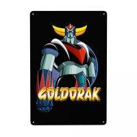 หุ่นยนต์ UFO Goldorak Grendizer โลโก้โลหะส่วนบุคคลอะนิเมะเครื่องกลนักรบแบรนด์ดีบุกบาร์ผนังศิลปะตกแต่ง 20 * 30 ซม