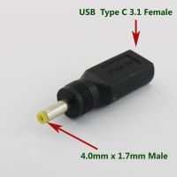 1pc 4.0mm x 1.7mm Male To USB 3.1 Type C USB-C Female DC Power Charge Charging Adaptor Adapter Connector