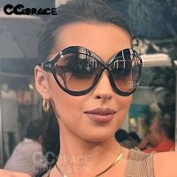 【YF】▦▣✸  53873 Oversized Round Goggle Sunglasses Fashion Large Frame Brand Design Shades Uv400 Gradient Glasses