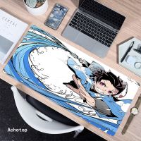 Anime Kimetsu no Yaiba Mouse Pad Large Natural Rubber MousePads XXL 400X900 Locking Edge Keyboard Pad Computer Laptop Mat Desk