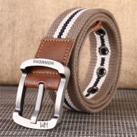 Tali Pinggang Lelaki Mens Belt Casual Canvas Belt Metal Buckle Metal Punching Thickened Canvas Belt Jeans Belt