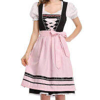 ผู้หญิง Dirndl ชุด Oktoberfest เยอรมันบาเรียขบวนพาเหรดเครื่องแต่งกาย Wench เบียร์สาวบาร์แม่บ้านคอสเพลย์ชุดฮาโลวีนปาร์ตี้แฟนซีชุด