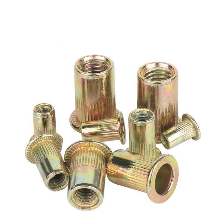 5-10-20pcs-knurled-nuts-rivet-nut-nutsert-cap-carbon-steel-m3-m12-rivnut-flat-read-threaded-insert-inc-plated