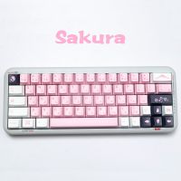 Sakura keycaps cherry  profile Dye-Sub PBT keycap 145keys for MX switvh Mechanical Keyboards alice layout 7U space