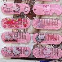 【BEIBEI】 XIAODUOJIAJU Kitty Folding Comb Fine Tooth Hair Comb With Cute Cartoon Pocket Comb