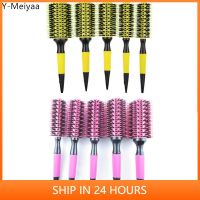 【CC】 1/6PCS Round Hair Comb With Boar Bristle Styling Tools 40