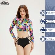 Áo bơi Nữ BIKINI PASSPORT kiểu dáng tay dài Basic - màu Hoạ tiết - BS202