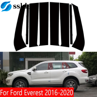 (Ssklo) Zhixing สำหรับ Ford Everest 2016-2020วัสดุ PVC 8ชิ้นหน้าต่าง BC เสาสติ๊กเกอร์มันวาวตัดภายนอกสดใสกระจกตกแต่งพื้นผิวอุปกรณ์เสริม