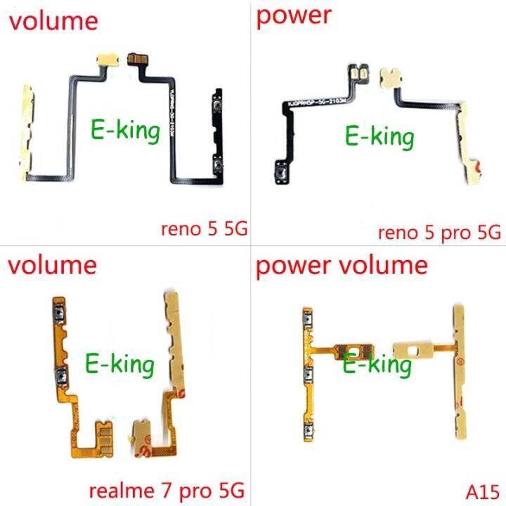 สวิตช์ปรับเสียงปุ่มเปิดปิดสำหรับ-oppo-a15-reno-5-reno5-realme-7-pro-5g-กุญแจปุ่มด้านข้างสายเคเบิลงอได้