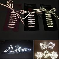 2pcs 120cm Flat Reflective Runner Shoe Laces Safety Luminous Glowing Shoelaces Unisex for Sport Basketball Canvas Shoes