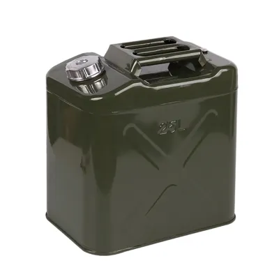 Metal Fuel Jerry Can for Petrol with Flexible Spout Built-in Oil Guide for Car Travel RV (Empty Oil Can)