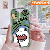 YIWESAN เคสสำหรับ VIVO Y20 Y20i Y20s Y12s Y20 2021 Y11s Y12A Y20T Y20S ม. Y20S ลวดลายการ์ตูนรูปฉลามน่ารักใหม่เคสโทรศัพท์โปร่งใสเนื้อครีมนิ่มกันกระแทกป้องกันเลนส์กล้องปลอกซิลิโคนใส