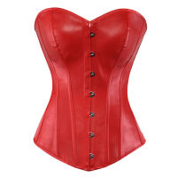 Women Sexy Faux Leather Gothic Corset Plus Size Sexy Waist Slimming Waist Cincher Red Black Corselet Leather Corset Underbust