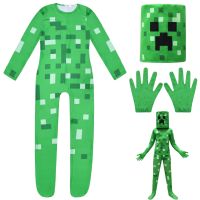 2022 Halloween childrens costumes Minecraft green role-playing one-piece costume