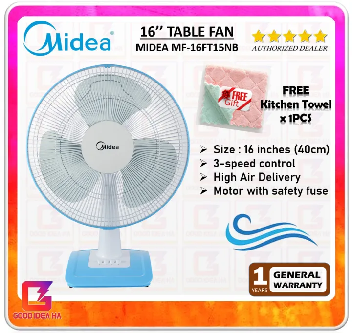 Free Kitchen Towel Midea 16 Inch Table Fan Mf 16ft17nb Mf 16ft15nb Lazada