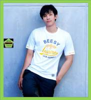 Beesy เสื้อคอกลม ชาย หญิง   รุ่น sixty  สีขาว