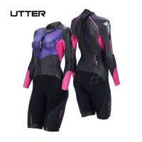 UTTER Women Purple Swimrun Short Legs Smooth Skin Triathlon Suit Yamamoto Neoprene Swimsuit Surf Wetsuit for Swimwear