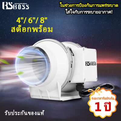 BSBOSS 4 นิ้ว 6 นิ้ว 8 นิ้ว พัดลมระบายอากาศ พัดลมห้องครัว เสียงเงียบ พัดลมดูดควันน้ำมัน ความเร็วสูง