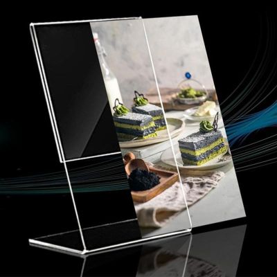 A6 Transparent Acrylic Display Stand Desk Shelf High Quality Display Card Stand Office Business Stand Desktop Holder 10cmx15cm Artificial Flowers  Pla