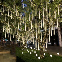 LED Meteor Shower Rain Lights Waterproof Falling Raindrop Fairy String Light for Christmas Holiday Party Patio Decor 3050CM