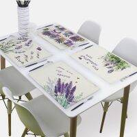 ◊✌۞ Provence Flower Lavender Napkin Matting Napkins Decorative 43x32Cm Farmhouse Floral Linen Placemat Kitchen Napkin Table Mat