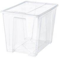 SAMLA Box with lid, transparent 57x39x42 cm/65 l (ซัมล่า กล่องพร้อมฝาปิด 57x39x42ซม./65 ลิตร)