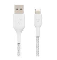 CHARGER CABLE (สายชาร์จ) BELKIN BRAIDED FOR LIGHTNING 2 METER WHITE (CAA002bt2MWH)