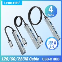 Lemorele USB C Hub USB 3.0 kabel panjang OTG 4 Port Tipe C Hub Multi Splitter adaptor Laptop aksesori untuk Xiaomi Lenovo Macb