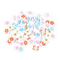 50Pcs Mini Flower Pattern Labels For DIY Kids Clothes Sewing Supplies Garment Tags Handmade Bags Hats Knitting Accessories C3527 Stickers Labels