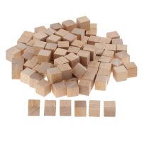 100PCS NATURAL WOODEN BUILDING BLOCKS BRICKS CUBES PINE WOOD ECO TOY