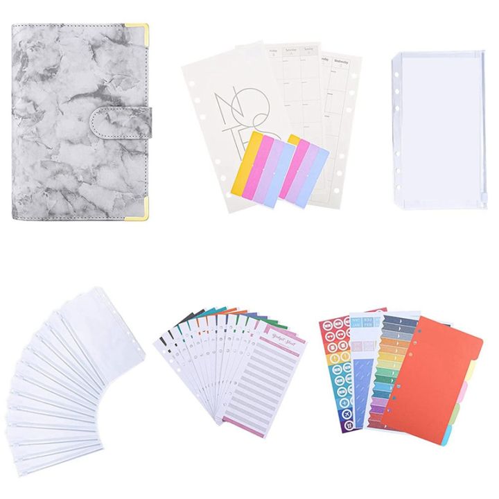 49pc-budget-binder-marble-print-pu-binder-budget-planner-organizer-with-envelopes-expense-budget-sheets-for-budgeting