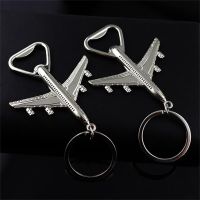 New Airplane Bottle Opener Keychains Aircraft Pendant for Wedding Favors Keyring Souvenirs