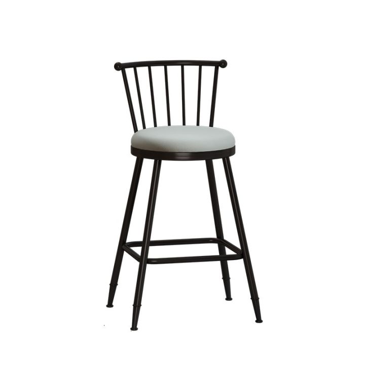 เก้าอี้บาร์แบบโมเดิร์นแบบนอร์ดิก-เก้าอี้บาร์สไตล์มินิมอล-เก้าอี้พนักพิงสุดสร้างสรรค์-ร้านขายชานม-เก้าอี้เหล็กสูงแผนกต้อนรับ