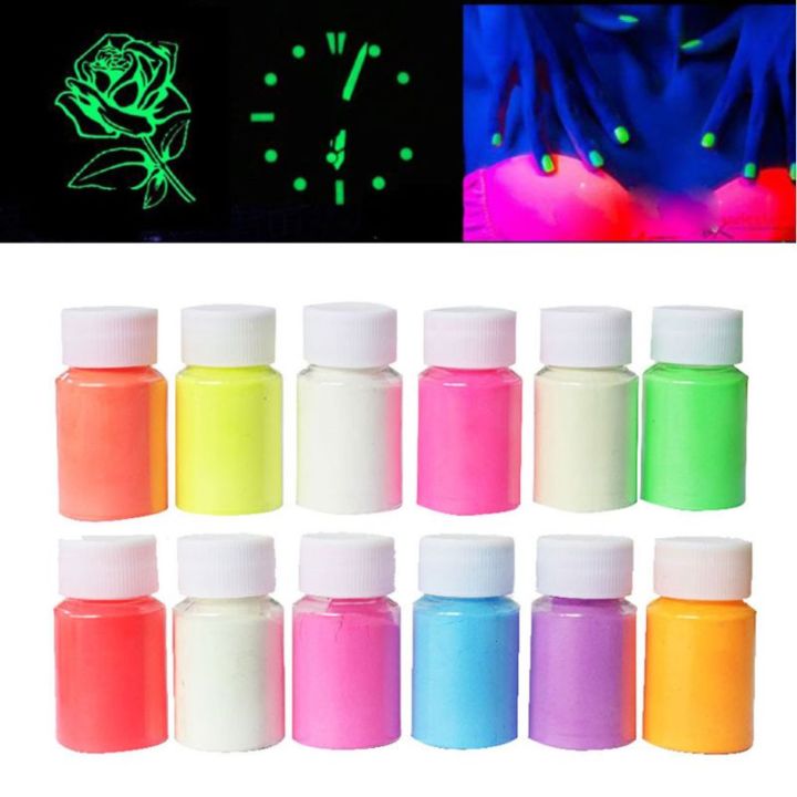 12สีเรซิ่นปากกาเขียนขอบปาก-glow-ในแป้งดำ-pigment-สี-dye-เรืองแสงทำเครื่องประดับเรซินเครื่องมือ