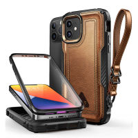 For iPhone 12 Case For iPhone 12 Pro Case 6.1 inch SUPCASE UB Royal Full-Body Rugged Leather Case With Built-in Screen Protector