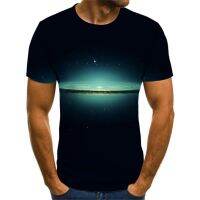 Star Sky Meteor Scenery 3D พิมพ์เสื้อยืดผู้ชายคุณภาพสูง Breathable Quick Drying เสื้อยืดสำหรับวัยรุ่นผู้ชายชาย