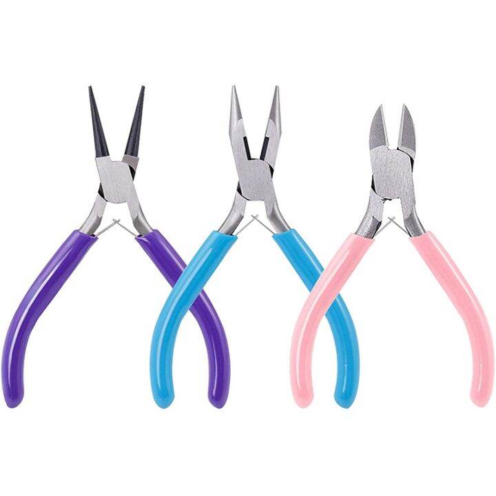 pink-memory-jewelry-pliers-set-3-pack-jewelry-making-tools-kit-round-nose-pliers-needle-nose-pliers-wire-cutters-for-jewelry-making