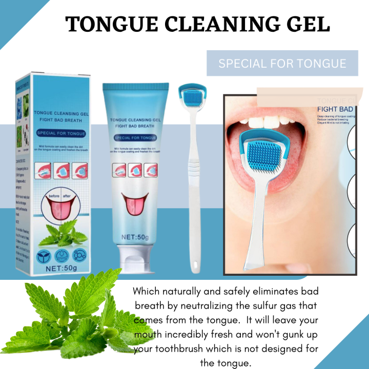 EFFECTIVE Tongue Cleansing Gel Keep Fresh Breath Clean Tongue Coating