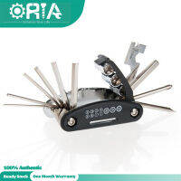 ORIA Bike เครื่องมือซ่อมแซม S,16 In 1 Kit Peralatan Sepeda จักรยาน Multitool ชุดเครื่องมือซ่อมแซมจักรยานเสือภูเขาแบบพกพาขับขี่บนถนนความปลอดภัยในการเดินทางการบำรุงรักษาฉุกเฉินสำหรับผู้ชายผู้หญิง