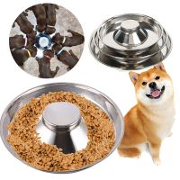 ✖○ Stainless Steel Dog Food Bowl Large Capacity Pets Slow Feeder Newborn Puppy Feeding Pet Bowls for Small Medium Big Dogs Stuff