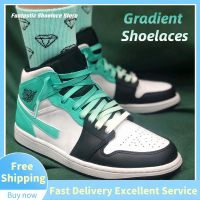 1Pair Gradient Flat Shoelaces for Sneaker Fashion Canvas Leisure Candy Party Fabric Shoelace Woman Men Shoe Laces Shoestrings