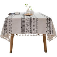 Bohemian Tablecloth Waterproof And Oil ResistantTablecloth Cover Dining Table Linen Cotton Bohemian Tassel Washable Fabric Rectangular Round Wedding Birthday Tassel Dining Homestay Tablecloth