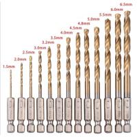 (promotion++) ดอกสว่าน ดอกเจาะ ชุดดอกสว่านสวมเร็วเคลือบไทเทเนียม 13 ชิ้น ขนาด 1.5-6.5mm เจาะไม้ พลาสติก อลูมิเนียม งานเหล็ก สุดคุ้มม ดอก สว่าน เจาะ ปูน ดอก สว่าน เจาะ เหล็ก ดอก สว่าน เจาะ ไม้ ดอก สว่าน เจาะ กระเบื้อง