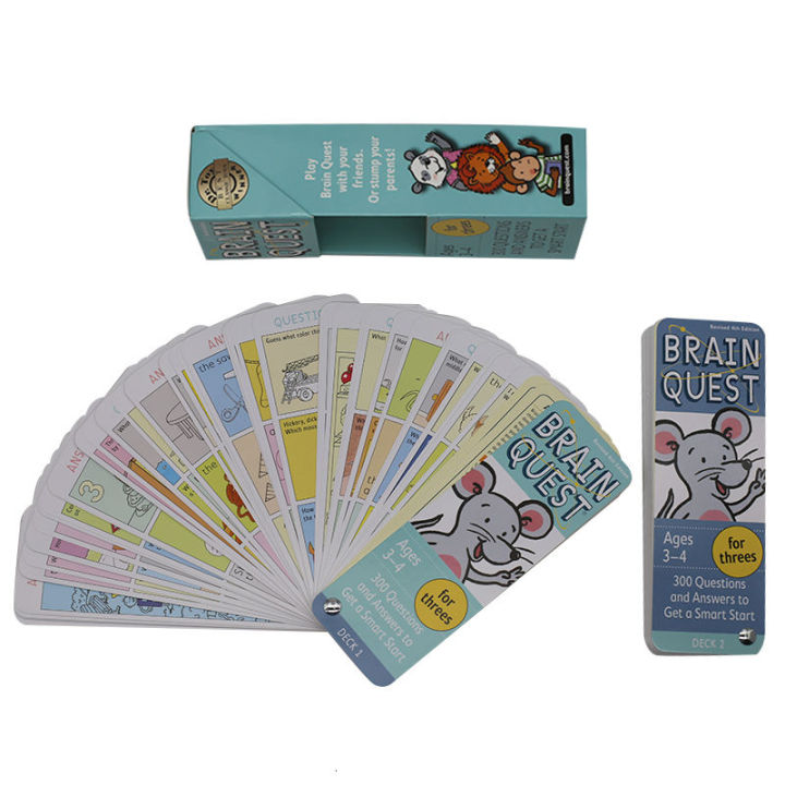 brain-quest-for-threes-english-original-300คำถามและคำตอบที่จะได้รับsmart-start-q-amp-a-card-3-4ปีเด็กพัฒนาสติปัญญาหนังสือเรียนตรัสรู้