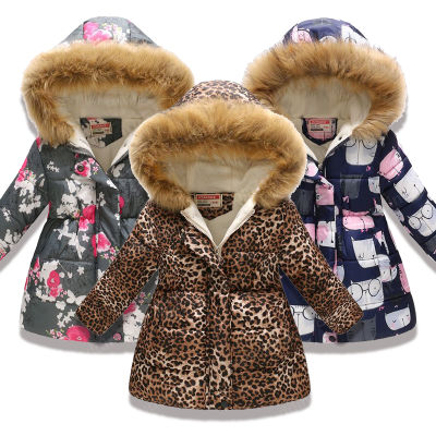 Fashion Children Clothing Winter Fur Jacket For Girls 8 10 years Warm Hooded Thick Cotton-Padded Long Coats Fur Toddler Clothes