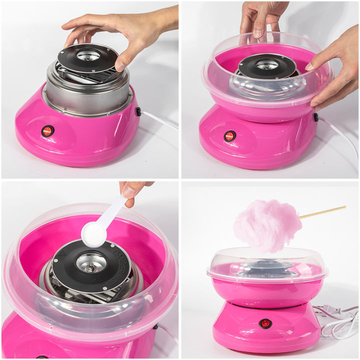 เครื่องทำสายไหม-cotton-candy-maker-สีชมพู-เครื่องทำสายไหม-mini-สีหวานสดใส-ใช้งานง่าย