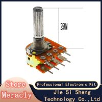 【CW】 5PCS WH148 25MM 16 type sound volume potentiometer double 8 feet with center tap B50K B100K 50K 100K RH2702